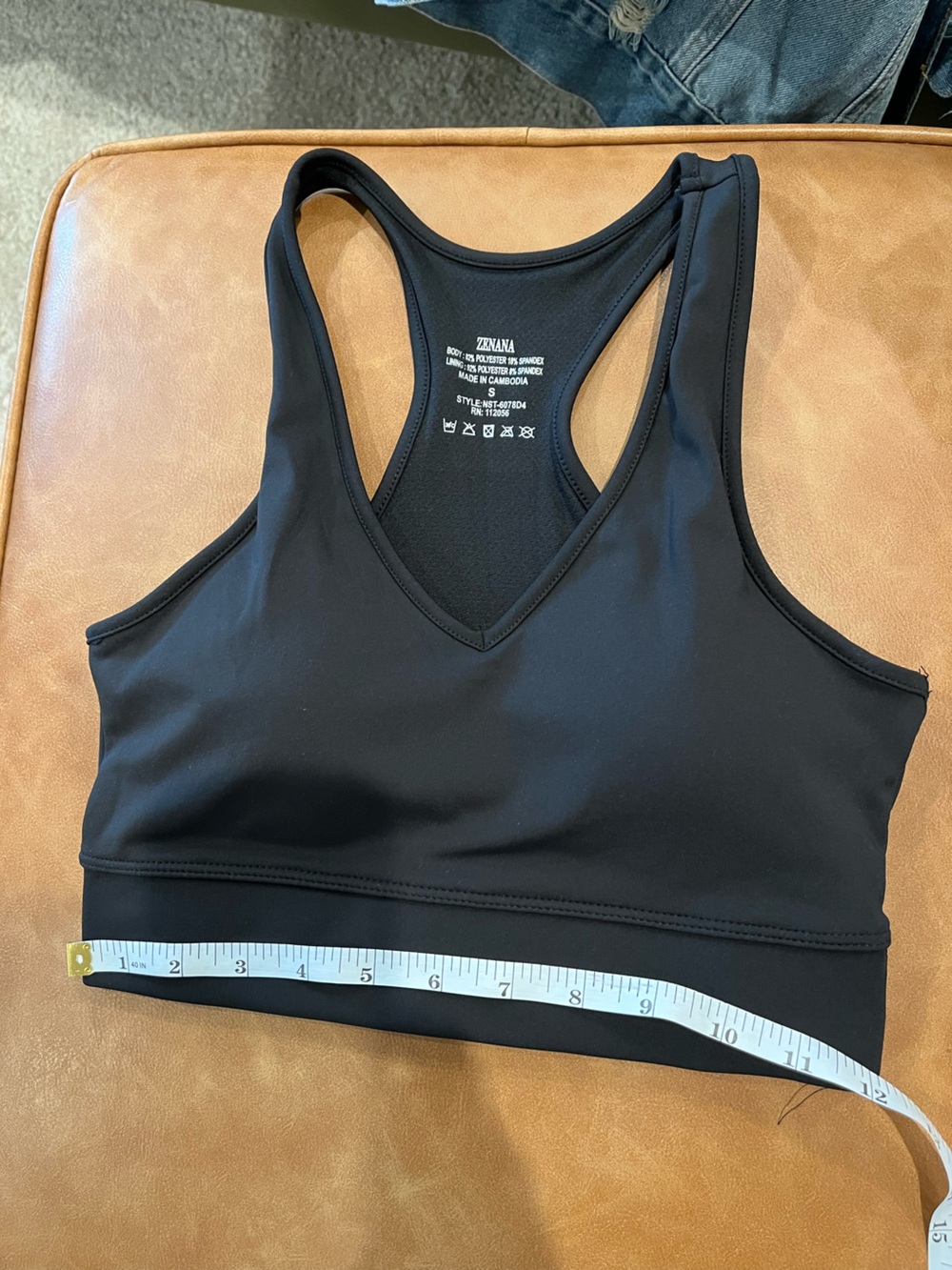 Zenana Outfitters Black Racerback V-Neck Sports Bra
